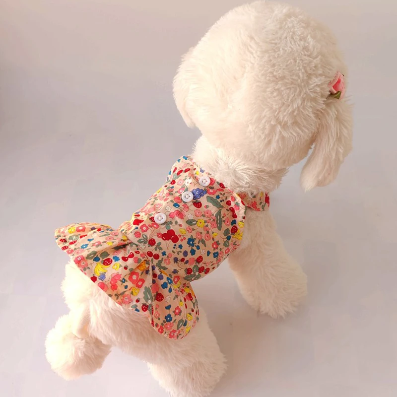 

Милое Платье, летняя одежда для домашних животных, тонкая Солнцезащитная Юбка для маленьких средних собак, милое платье принцессы Бишон-пудель