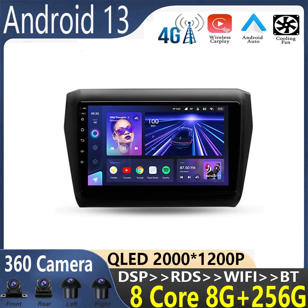 

android 13 For Suzuki Swift 5 2016 - 2020 Car Radio Multimedia Video Player Navigation GPS No 2din 2 din wireless adapter