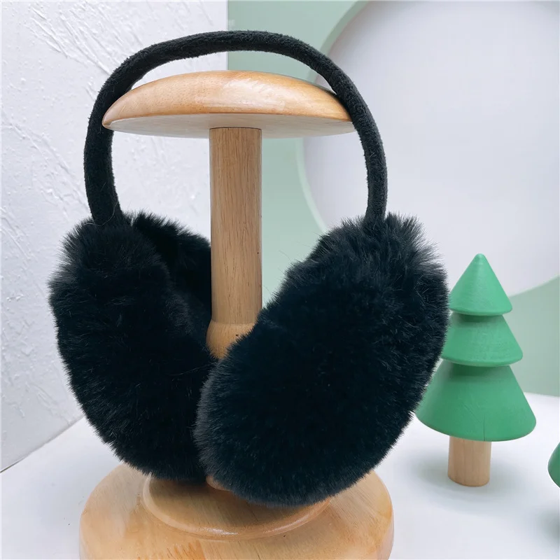 Cute Plush Black Bat Wing Warm Earmuffs Gothic Women's Lolita Dark Girl Warmer Muff Ear Cover Lovely Fold Accessories Headband