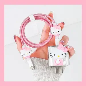 

Hello Kitty Anti-breaking Cartoon Apple Data Cable Protective Case Mobile Phone Charger Winding Rope
