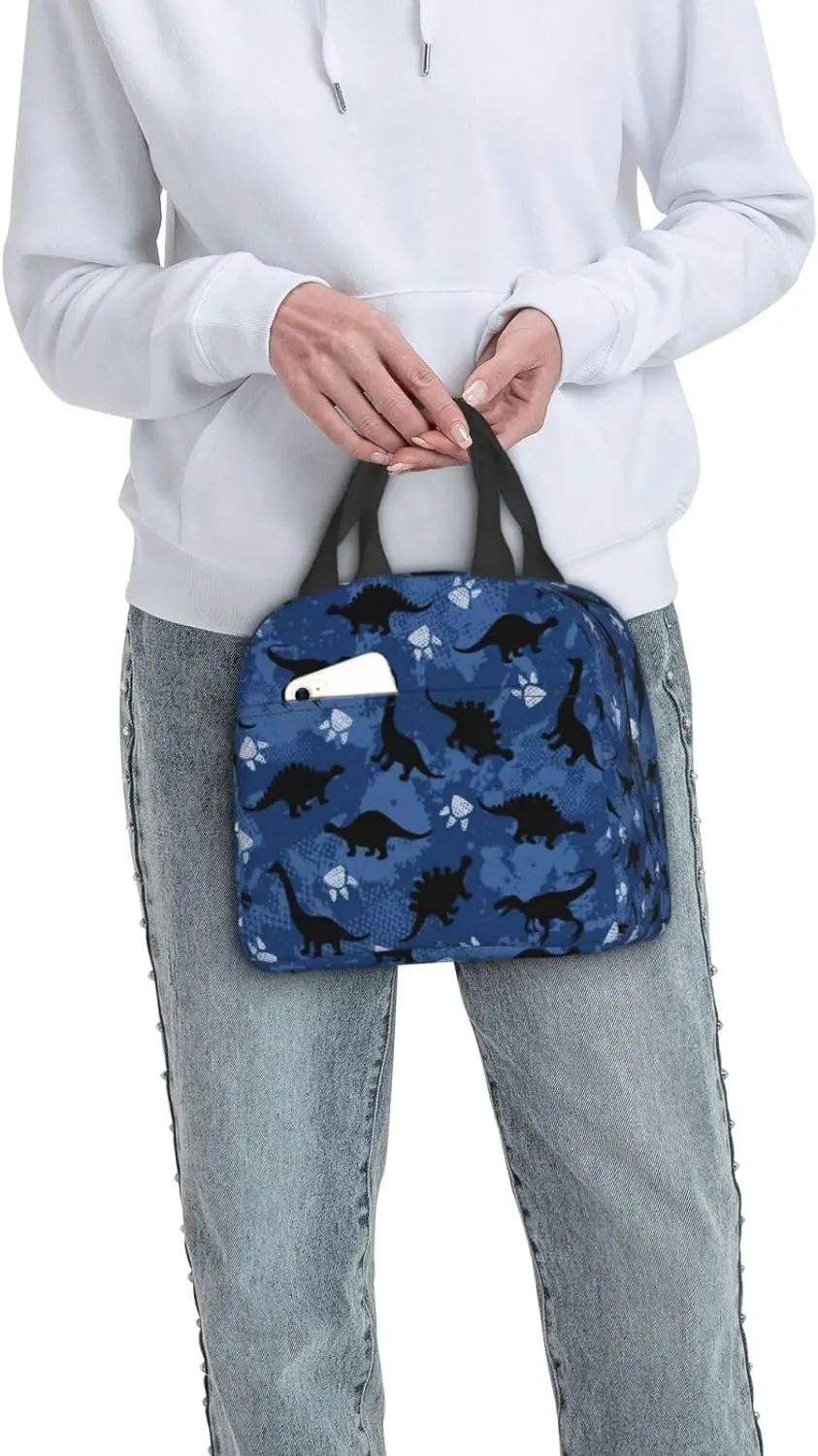 Симпатичная сумка для ланча с динозаврами компактная сумка-тоут многоразовый