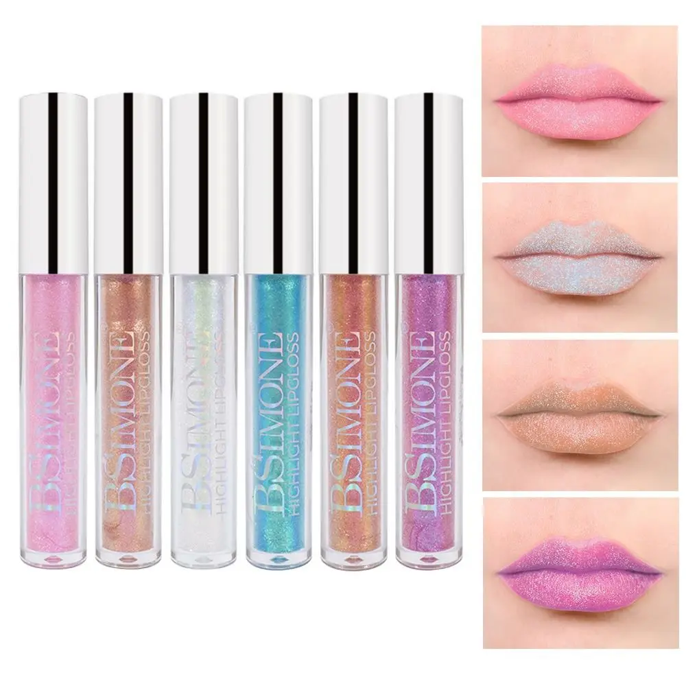 

6 Colors Glitter Liquid Lipstick Fine Pearlescent Shiny Lip Gloss Tube Charming Nourishing Shimmer Lip Glaze Women
