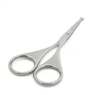 

3.9" Mini Curved Mustache Nose Ear Hair Remover Scissors Trimmer w/ Round Tips