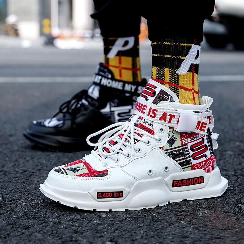 

Кеды мужские высокие износостойкие, повседневные кроссовки для прогулок, студентов, Модные дышащие, для скейтбординга