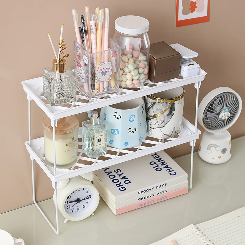 

Kitchen Folding Storage Rack Cosmetic Stationery Sundries Storage Rack Multifunctional Student Desktop Storage Rack