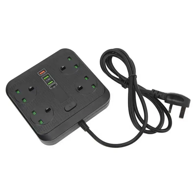 

Power Socket Intelligent Better Conductivity Multi Function Fast Charging Power Strip UK Plug 110‑250V Safe with 2meter Cable