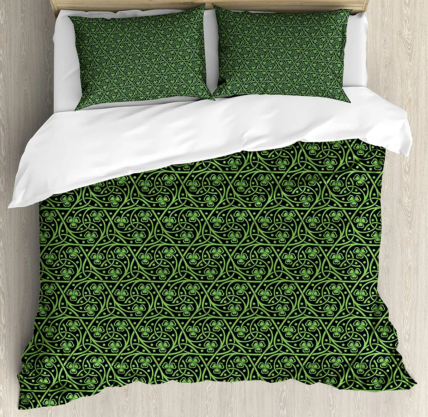 

Irish Bedding Set National Foliage Pattern Intricate Twigs 3pcs Duvet Cover Set Bed Set Quilt Cover Pillow Case Comforter Cover