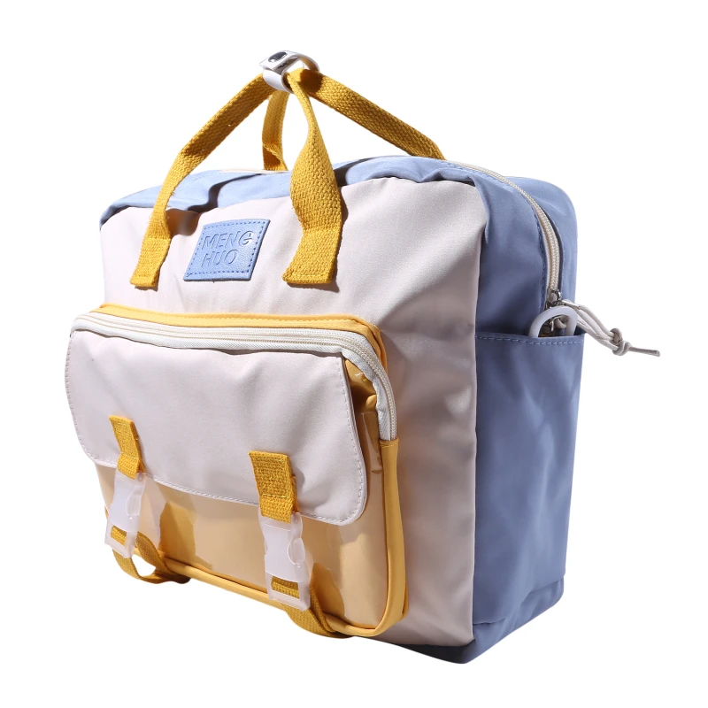 

Women Cow Backpack Cute Female Student College Schoolbag Girl Badge Multifunctional Backpacks Kawaii Ladies Waterproof Nylon Bag