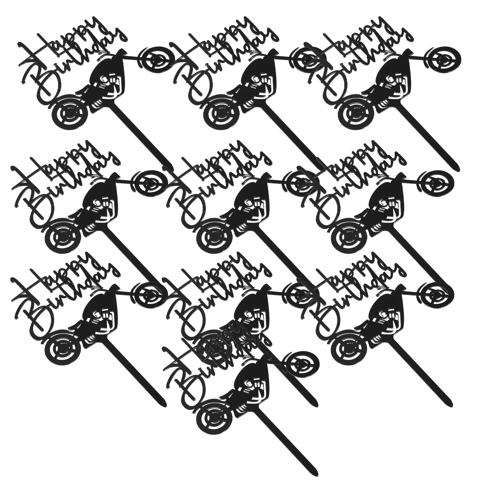 

10 Pcs Birthday Cake Insert Truck Topper Food Picks Decorate Cocktail Picks Truck Acrylic Material Car Them Party Favors Baby