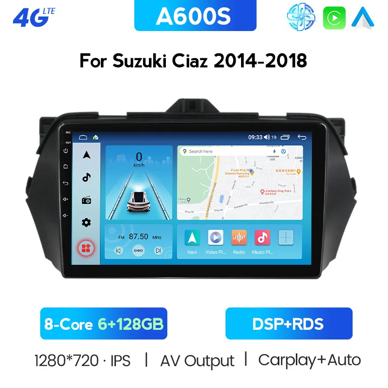 

Автомобильный мультимедийный плеер, стерео-система на Android 11, с 9 "экраном, 2.5D, GPS, для Suzuki Alivio Ciaz, 2014, 2015, 2016, 2017, 2018, типоразмер 2 Din