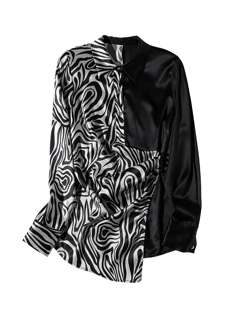 Шелковые рубашки женские осенняя одежда 2024 новинка элитный светильник роскошный