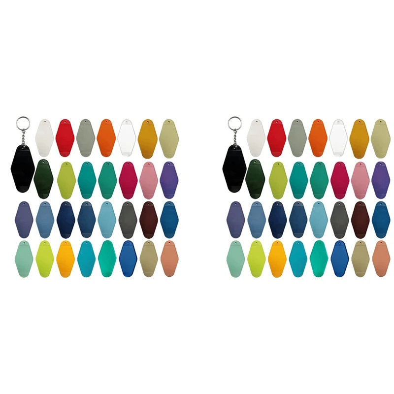 

64 Pcs Motel Keychain Blanks, Vintage Keychains, Chain Keychains, Vintage Look Hotel Key Tags, Heat Transfer Ornament