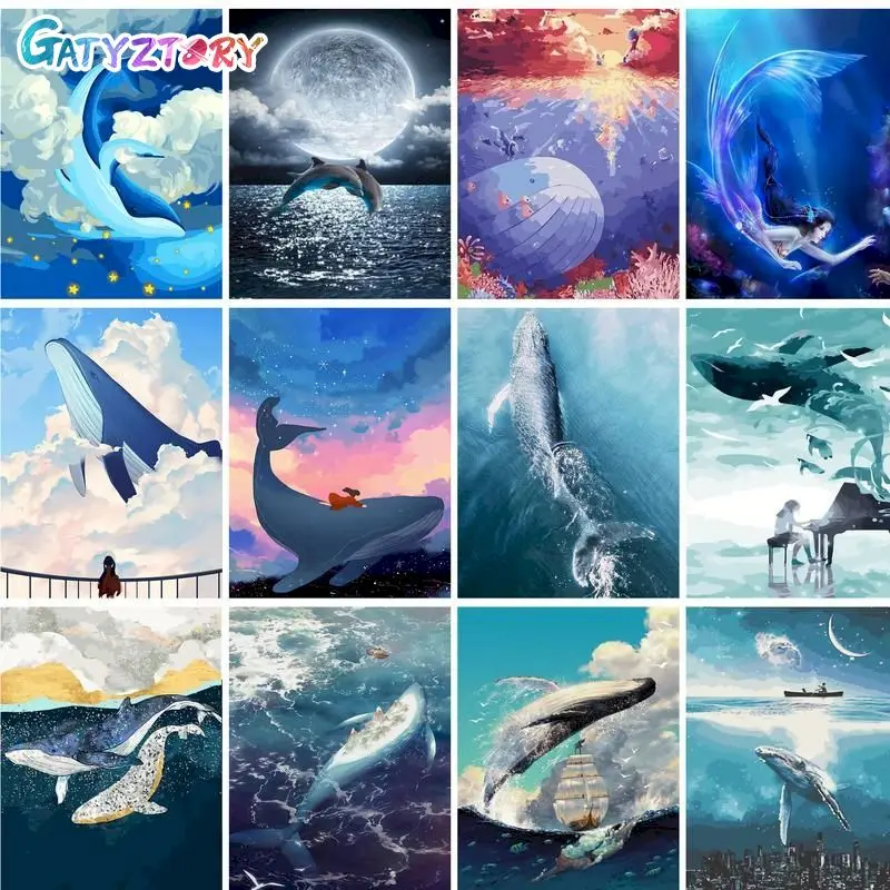

GATYZTORY 60x75cm Painting By Numbers Handpainted Number Painting Animals DIY Paint By Numbers Kit Adults Crafts Home Decor