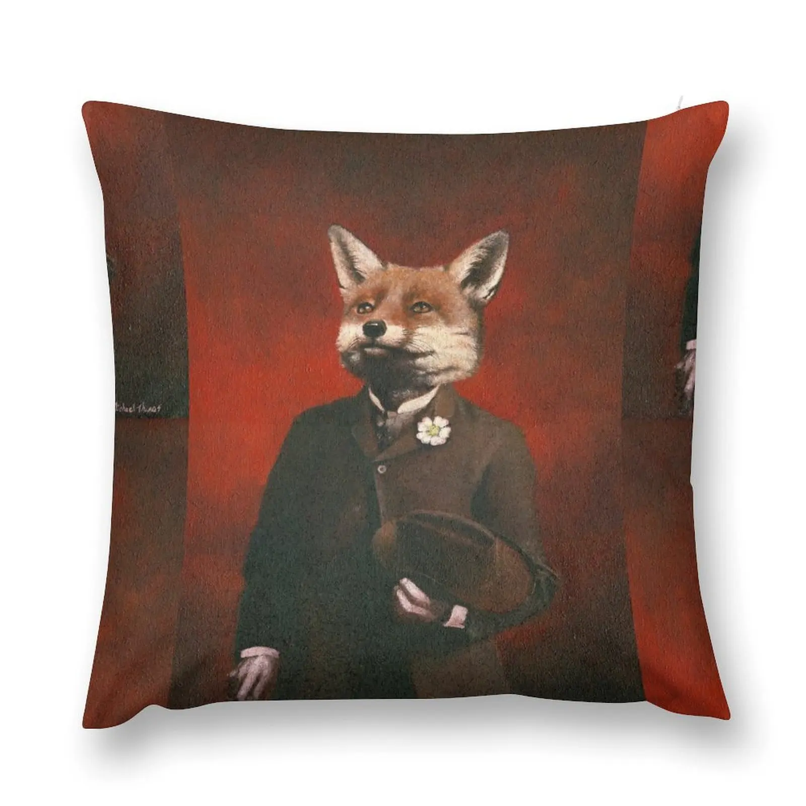 Edwardian Mr Fox в костюме декоративная подушка для гостиной Осенняя