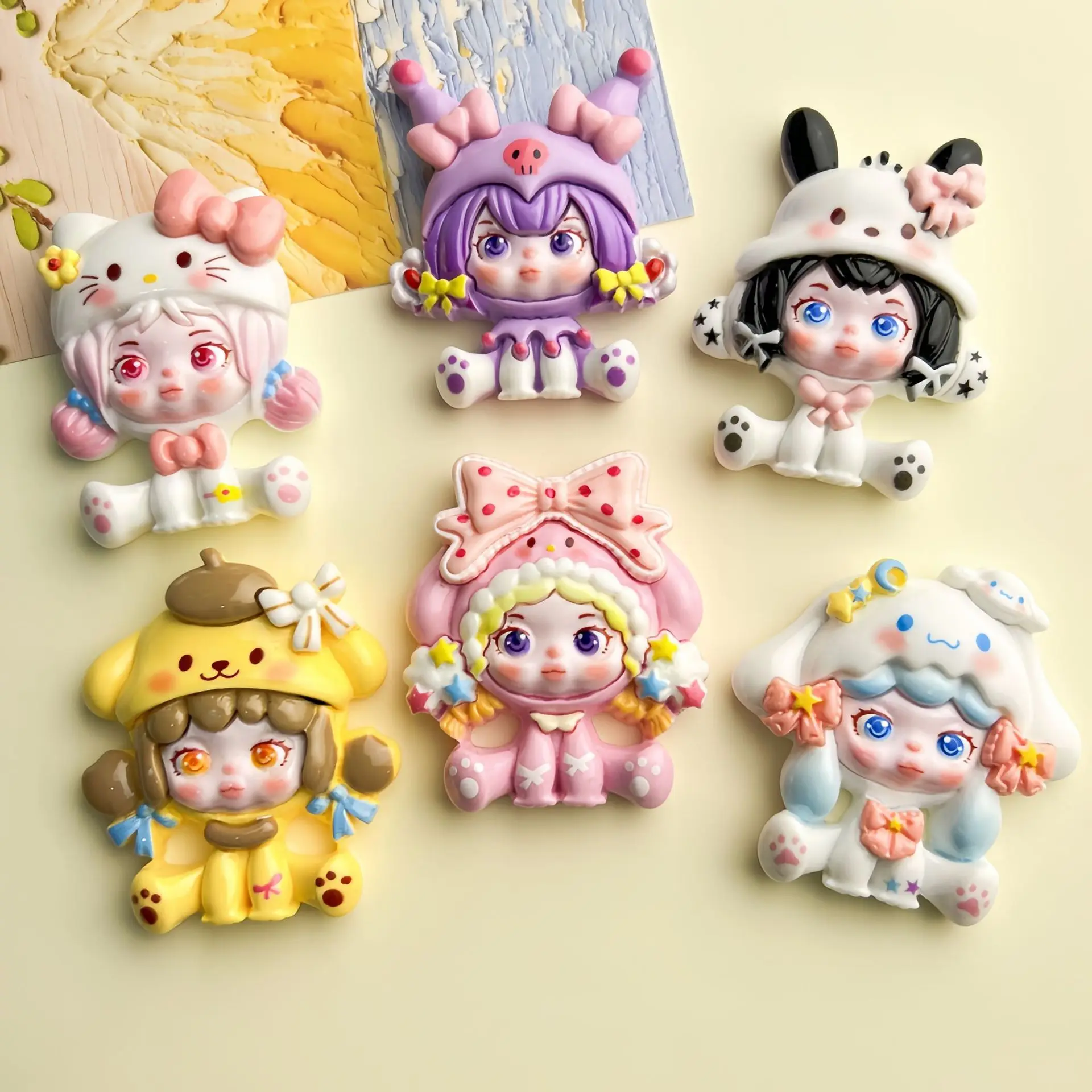 2 шт. большая карточка милая маленькая или девочка мультяшный кабошон с плоской