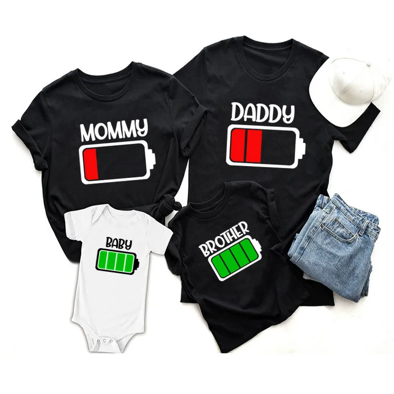 Одинаковые наряды для семьи забавная футболка с низким забавным видом одежда