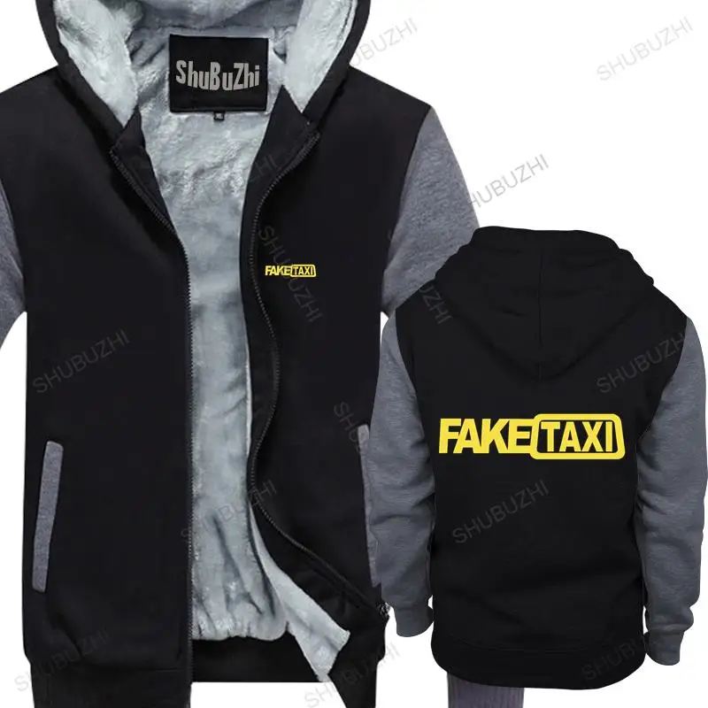 

Men streetwear hooded zipper Fake Taxi mens shubuzhi fleece hoodies fleece hoody male warm coat