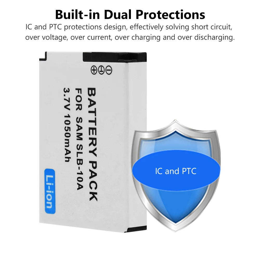 

1050mAh Battery SLB-10A For Samsung SL310 SL502 SL620 SL720 SL820 EX2F Camera