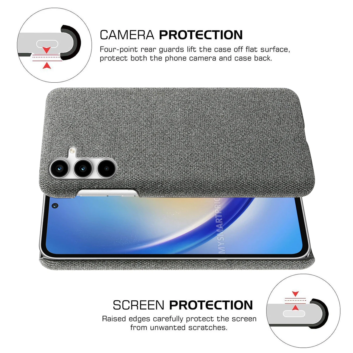 Чехол для Samsung Galaxy A35 роскошный тканевый Противоскользящий чехол 5G/DS SM-A356E/DS SM-A356B