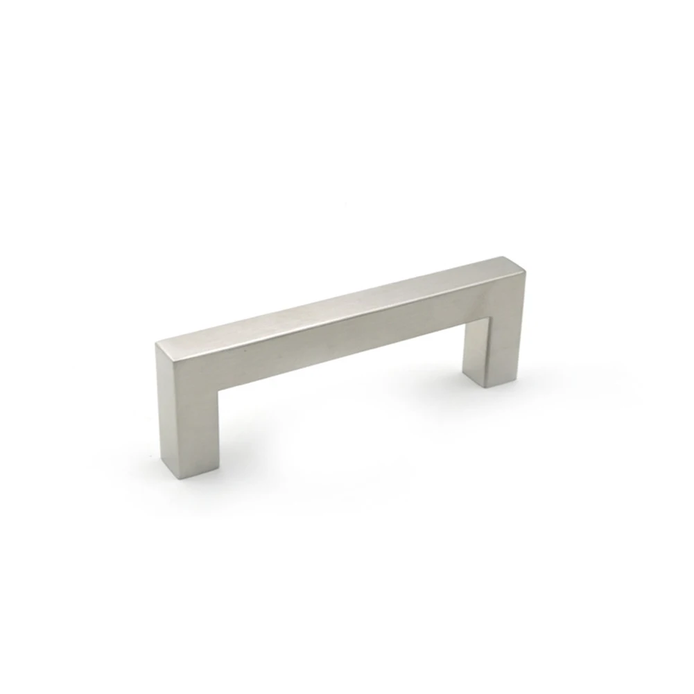 

Modern Silver Cabinet Handle Square Furniture Hardware Stainless Steel Kitchen Door Knobs Cupboard Wardrobe Drawer Pulls