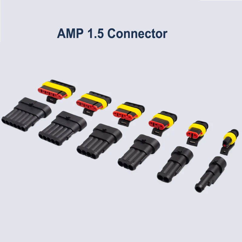 

5/10/100 Sets Kit AMP 1.5 Male And Female Plug Automotive Waterproof Connectors Xenon Lamp Connector 1P 2P 3P 4P 5P 6P
