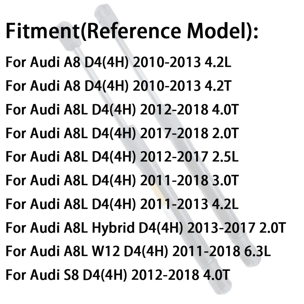 2 шт. передняя газовая пружина стойки для Audi A8 A8L S8 D4 4H W12 2011-2018 4H 0823359 A 4H 0823359 Аксессуары для пневматического подъема капота B (art.: 3920ce313fc10) - 3920ce313fc10