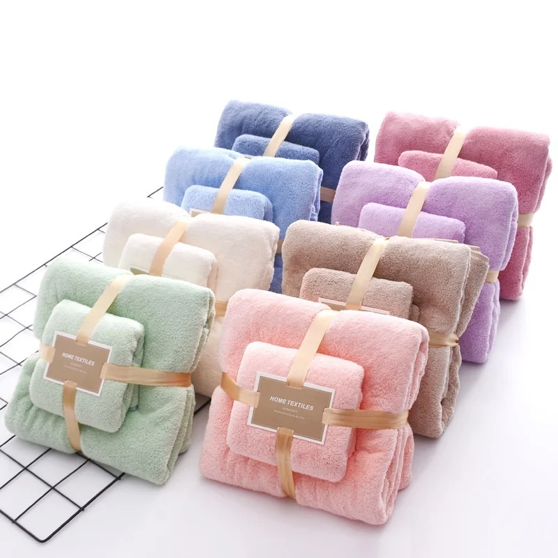

Multicolor Towel Household Bathroom Towel Microfiber Solid Quickly Dry Hair Towel Womens Face Towel Absorbent Towel