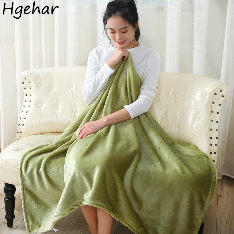 

70x100cm Coral Fleece Blankets Siesta Air Conditioning Flannel Throw Sofa Bed Covering Solid Color Soft Machine Washable Blanket