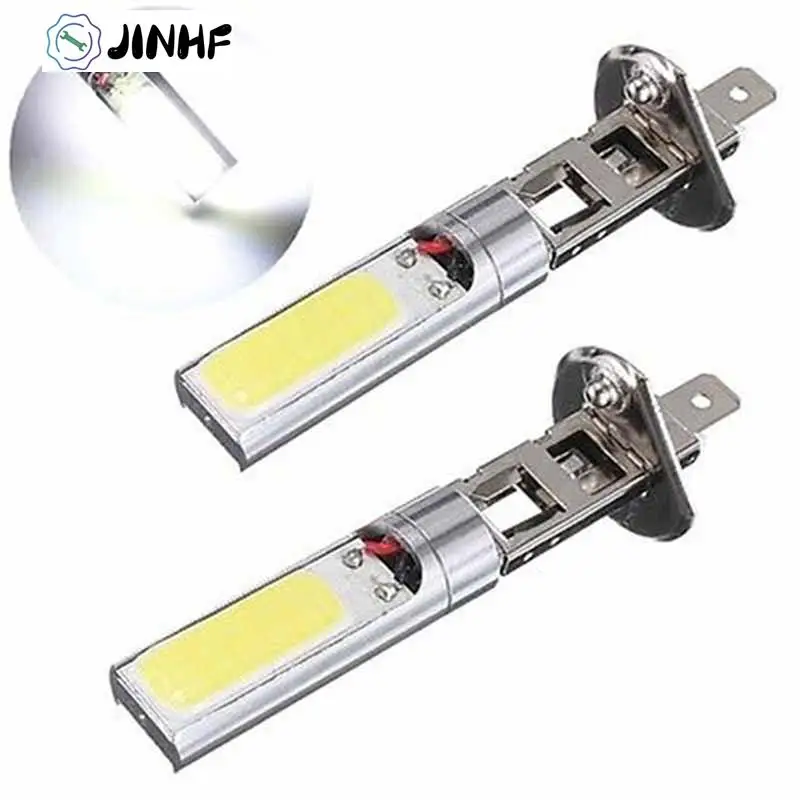 

Автомобильные светодиодные дневные ходовые огни, 2 шт./лот, автомобильные H1 светодиодные 10 Вт COB светодиодные Белые противотуманные фары, ла...