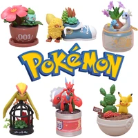 the latest 6pcs1 set pokemon potted figures pikachu anime characters collection ornaments birthday gifts childrens toys