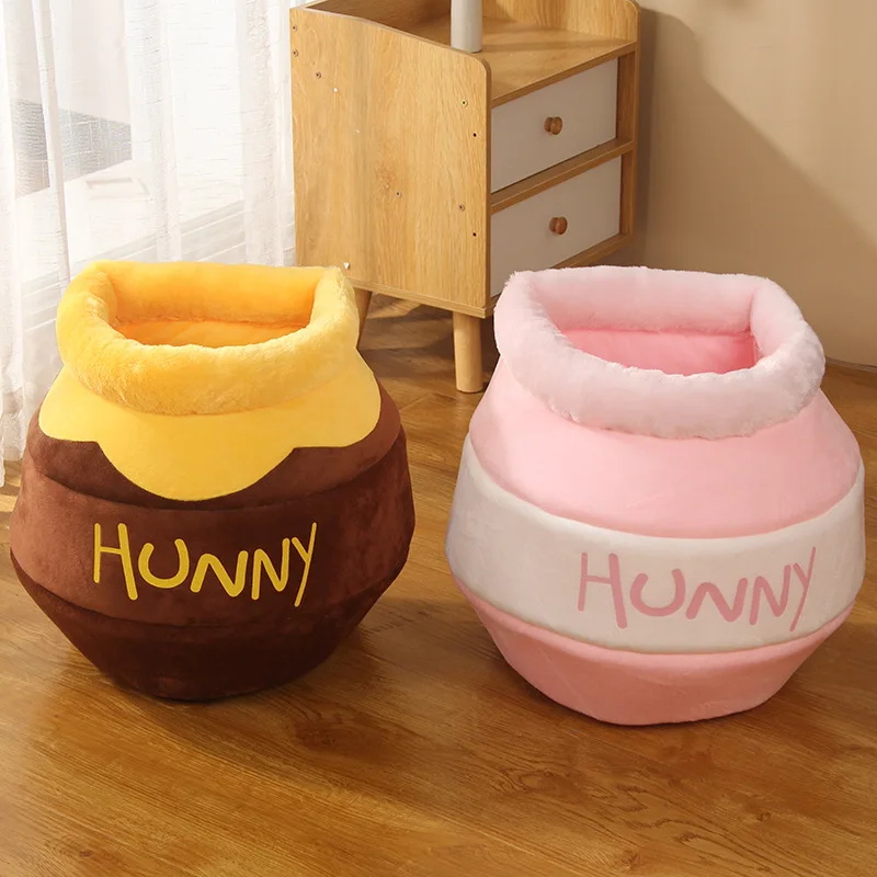 cat bed house pet accessories four seasons plush mat cats cushion basket honey jar shape pets product for small cat dog rabbit free global shipping
