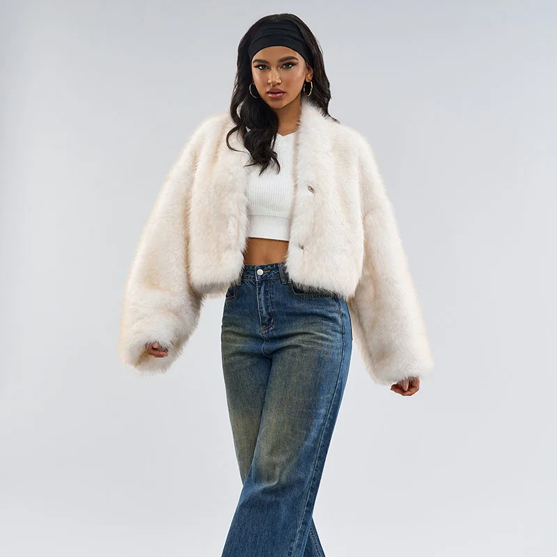 Мех и искусственный мех 2024 новая модная женская шуба зимняя винтажная