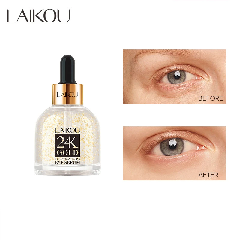 Collagen Removal Wrinkle Eye Serum 24K Gold Snail Anti Aging Lifting Firming Fade Fine Lines Eyes Essence Moisturizing Skin Care