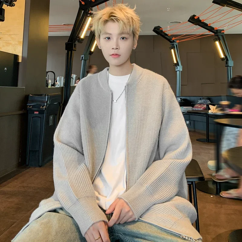 2024 Autumn/Winter New Men's Simple Cardigan Japanese Style Sweater Trendy Brand Plus Size Loose Fit Fashionable Couple Jacket