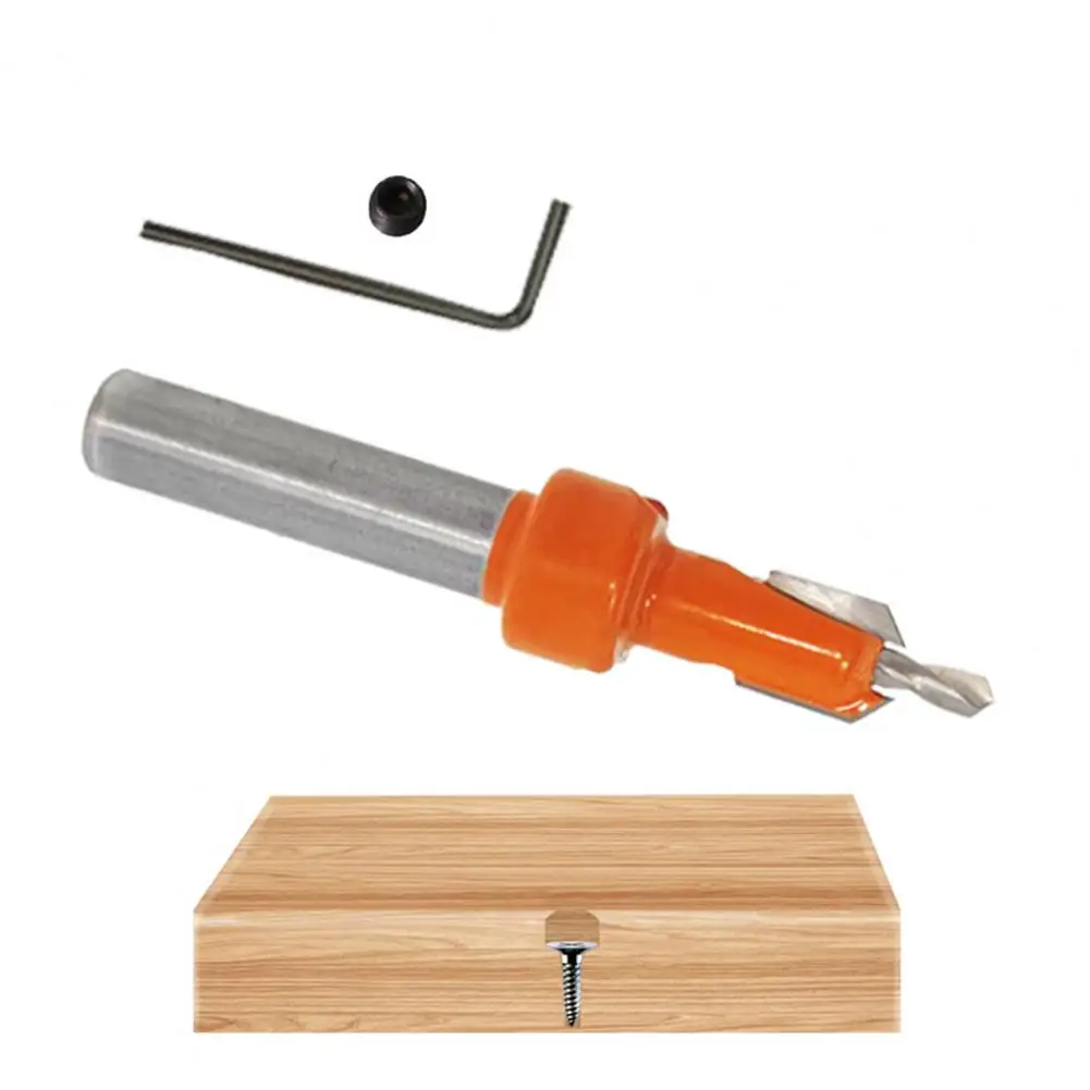

Woodworking Drill Durable No Rust Carbon Steel Woodworking Countersink Router Bit Set Workshop Use