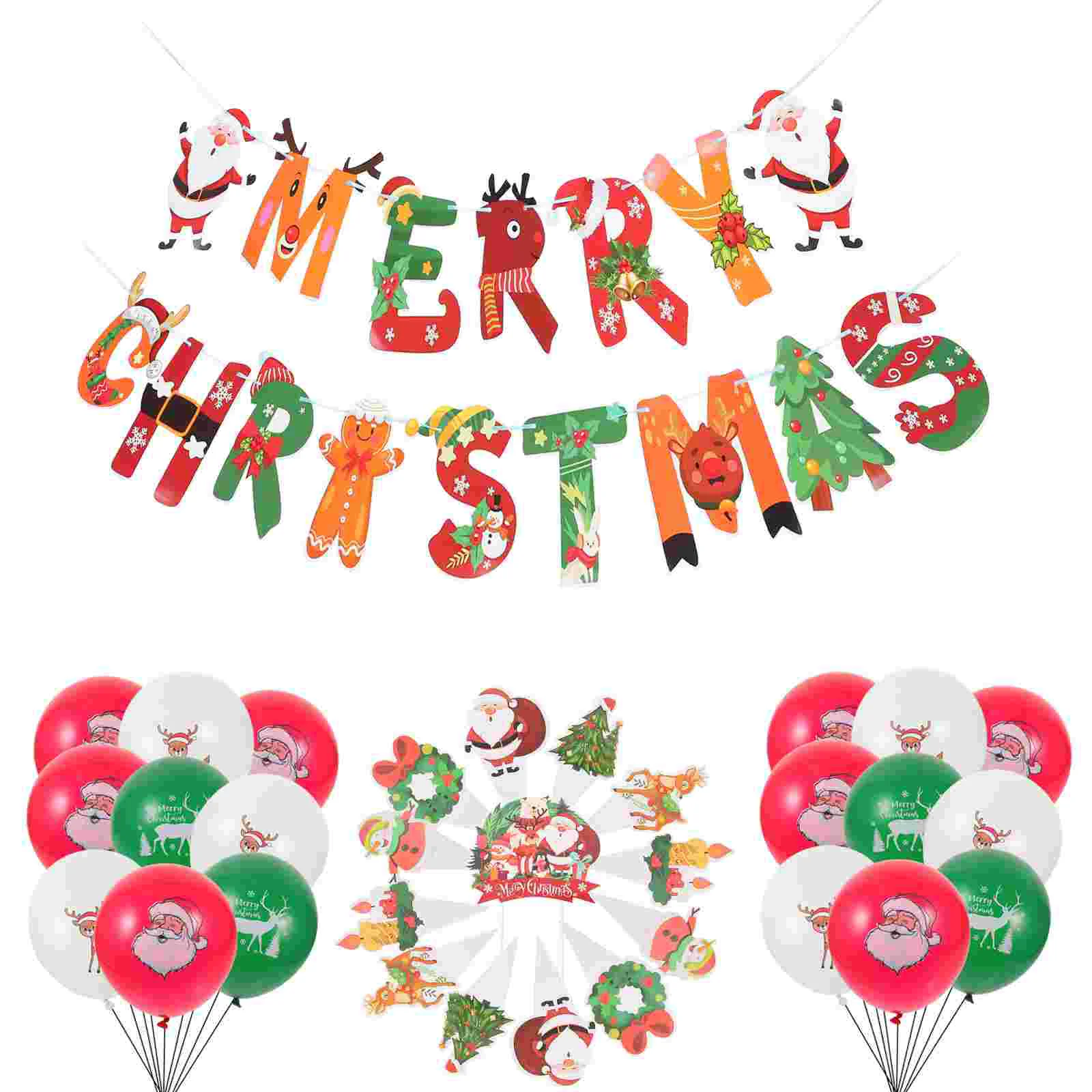 

Christmas Balloon Party Decors Supplies Decoration Decorate Cake Decorations Emulsion Xmas Topper Toppers Hanging Banners