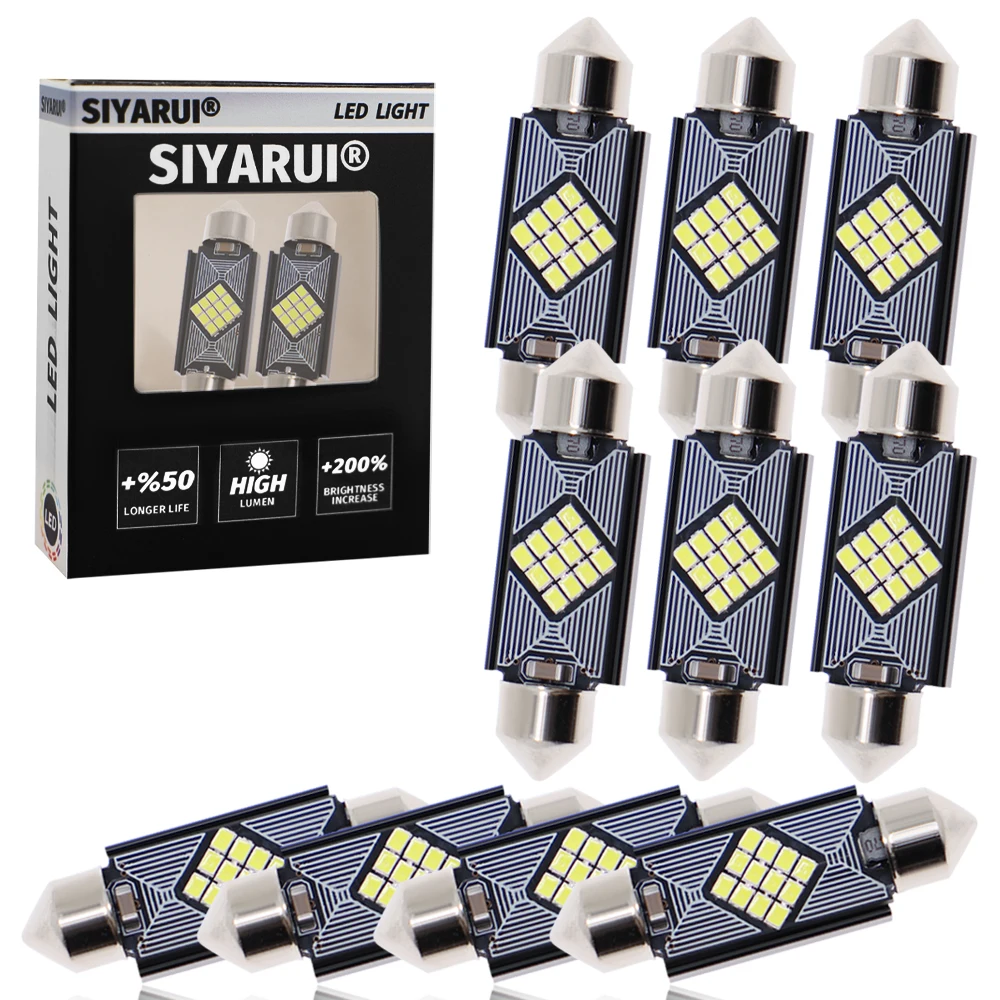 

10 шт. C5W LED Canbus Festoon 31 мм 36 мм 39 мм 41 мм 12 Светодиодный одов автомобильная лампа для внутреннего освещения лампа для чтения номерного знака бела...