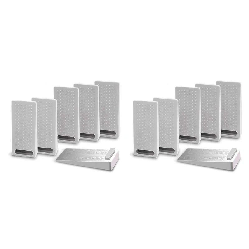 

12 шт. резиновый Клин для двери, дверной ограничитель, сверхпрочные противоскользящие и штабелируемые дверные держатели, регулируемая высота