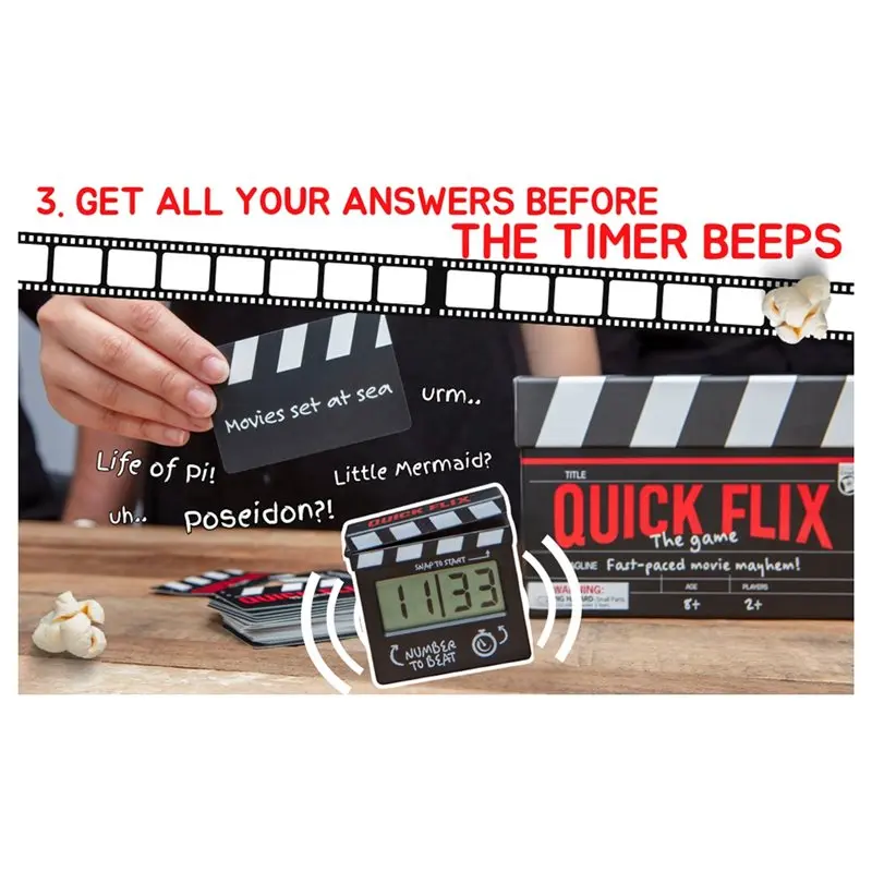 Фото Подарки для любителей кино и киногурманов - Игра-викторина по фильмам Quick Flix Boxer - Веселая семейная игра для вечеринок и киносессий №1