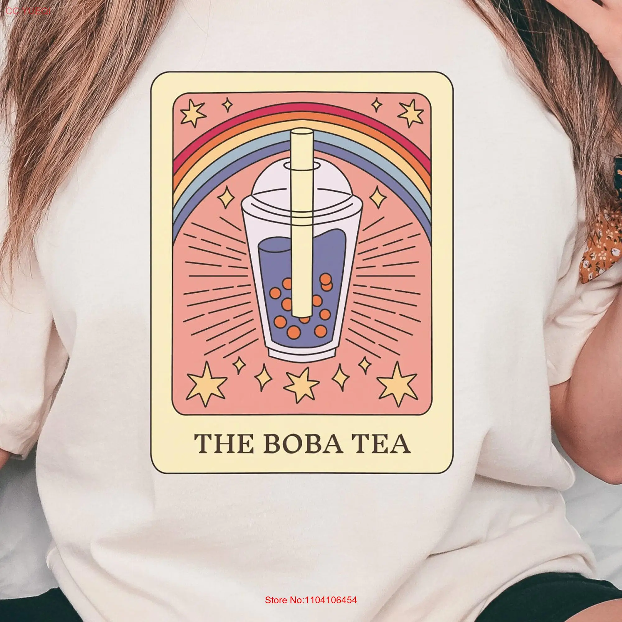 Футболка Boba Tea Карта Таро Funny Bobba Lover с длинными или короткими рукавами