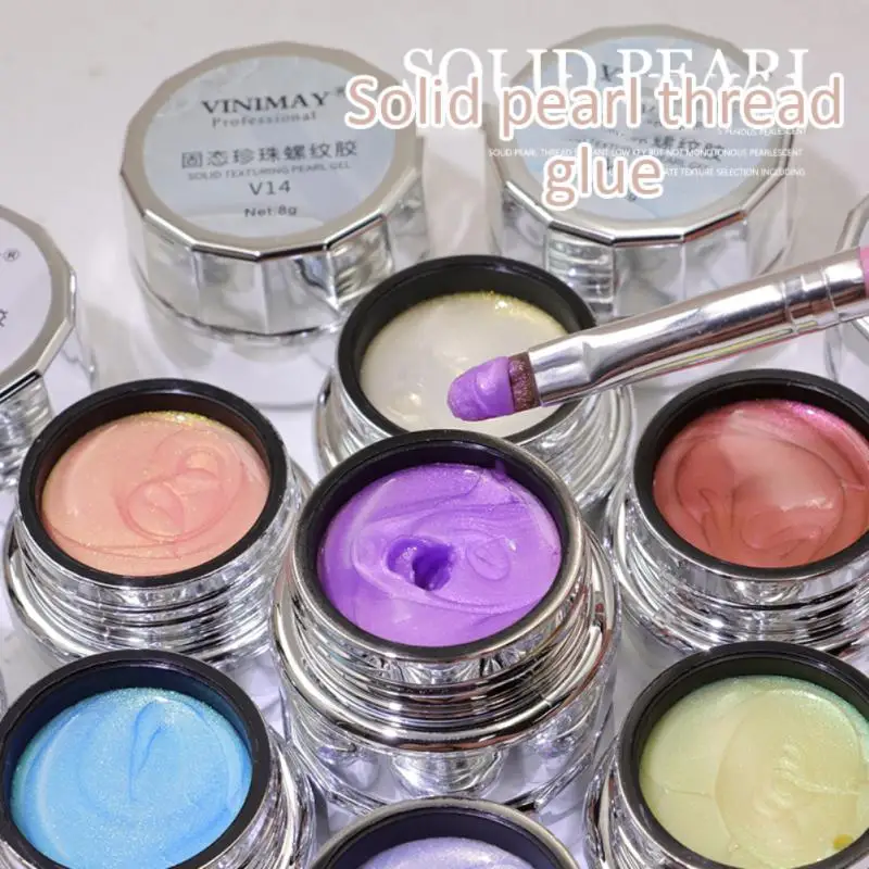 

8ml Thread Shell Nail Gel Pearl Glitter Semi-Permanent UV Gel Phototherapy Gel DIY Solid Painting Gel Nail Art Polish
