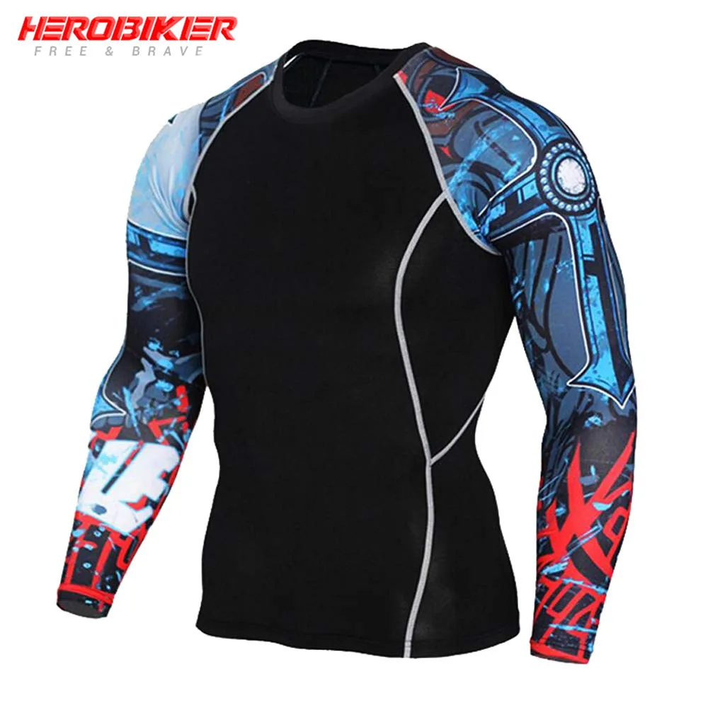 

Men Workout Compression Sportswear Set Motorcycle Sports Tight Base Layer Suit Motocross Offroad Suit Quick Dry Moisture-Wicking
