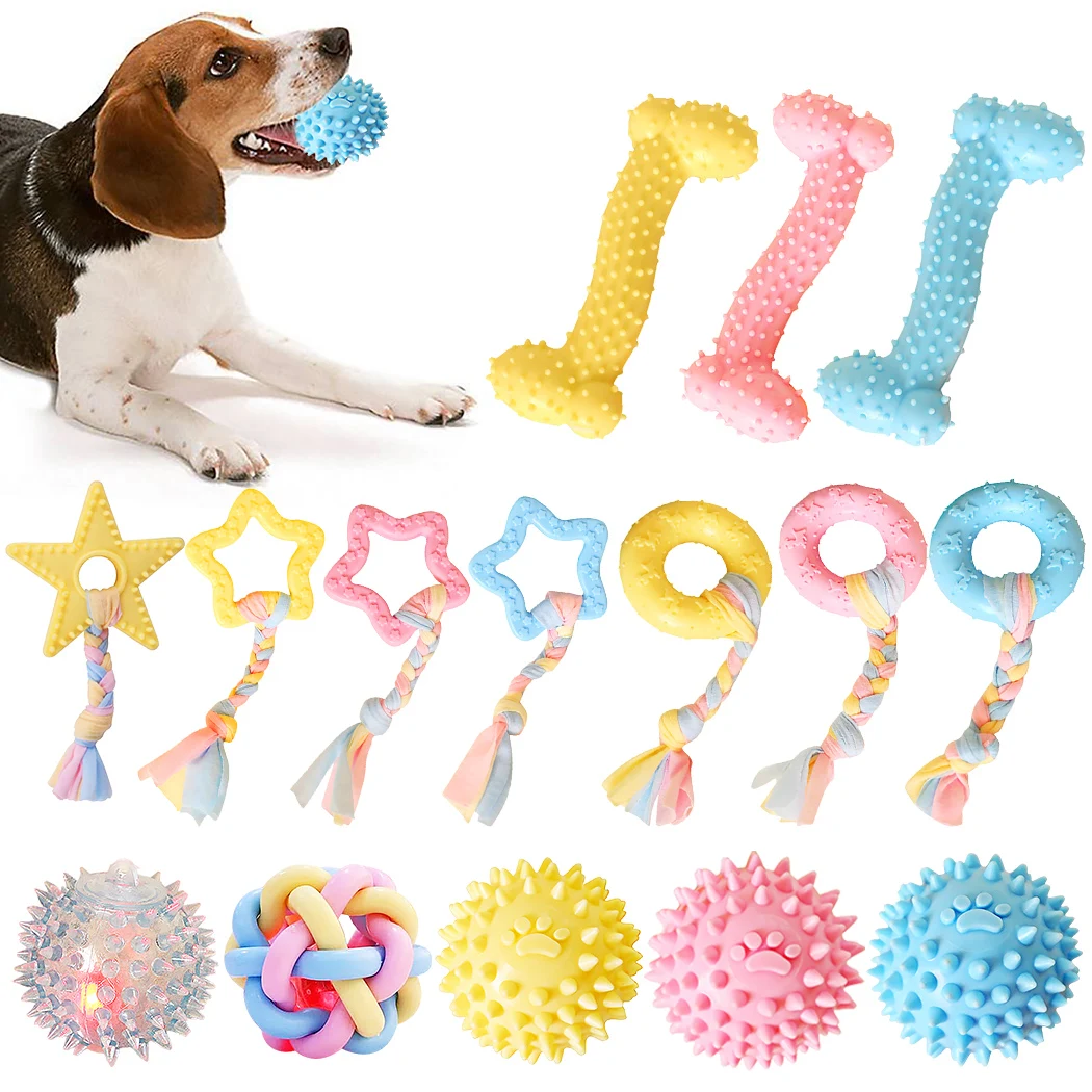 

Игрушка для домашних животных, мяч для собак, резиновая игрушка для чистки зубов, жевательные Игрушки для маленьких собак, резиновая игрушк...