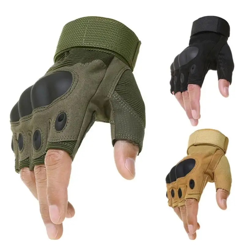 

Outdoor Tactical Army Fingerless Gloves Hard Knuckle Paintball Airsoft Hunting Combat Riding Hiking Military Half Finger Gloves