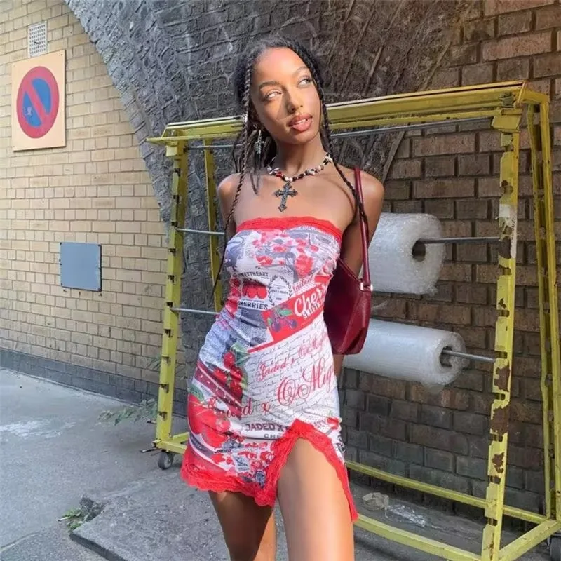 Винтажное мини-платье y2k с газетным принтом сексуальные осенние базовые платья