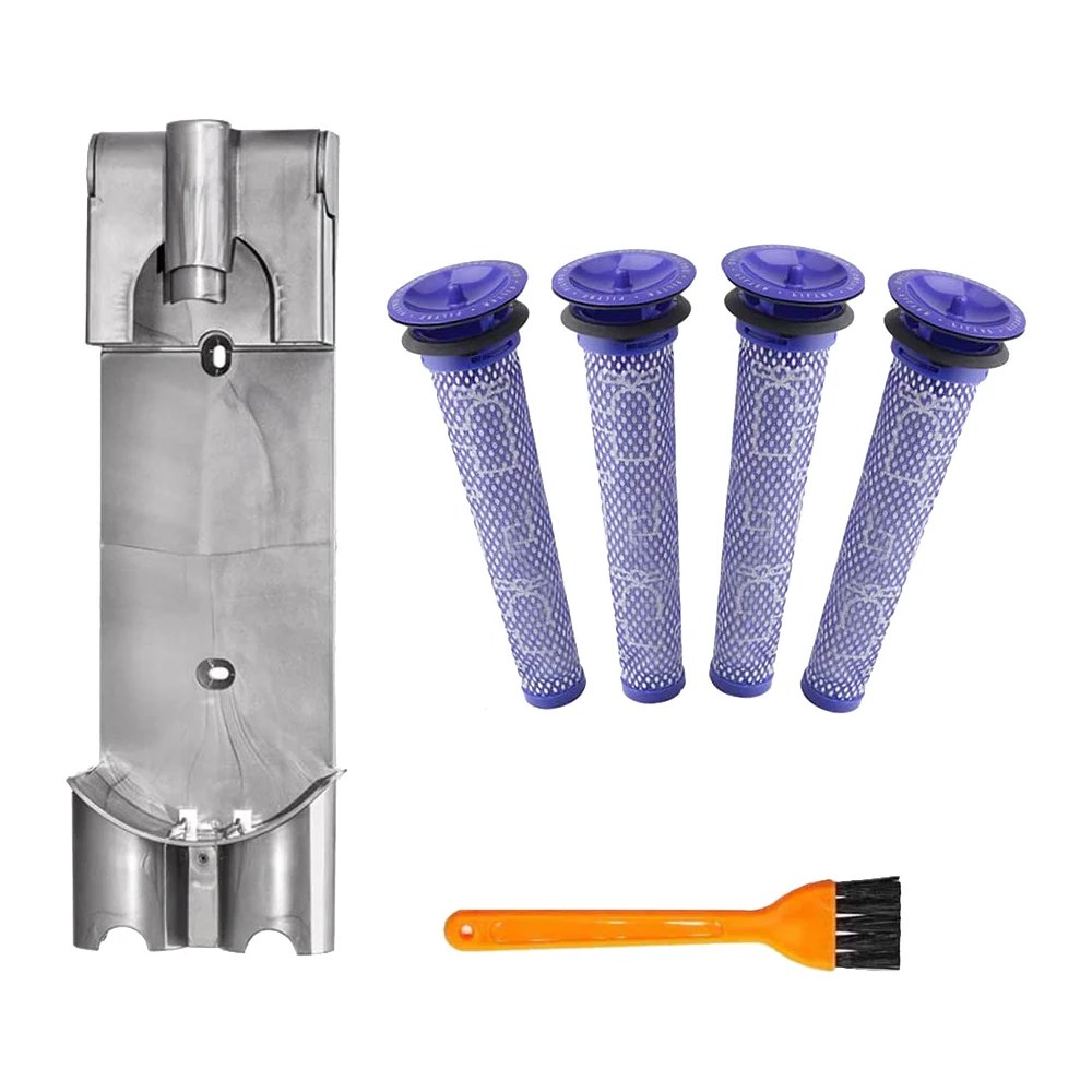 

Vacuum Cleaner Docking Station,1 Wall Mount Bracket with 4 Pre Filters for Dyson V7 V8 Handheld Cord-Free Vacuum Cleaner