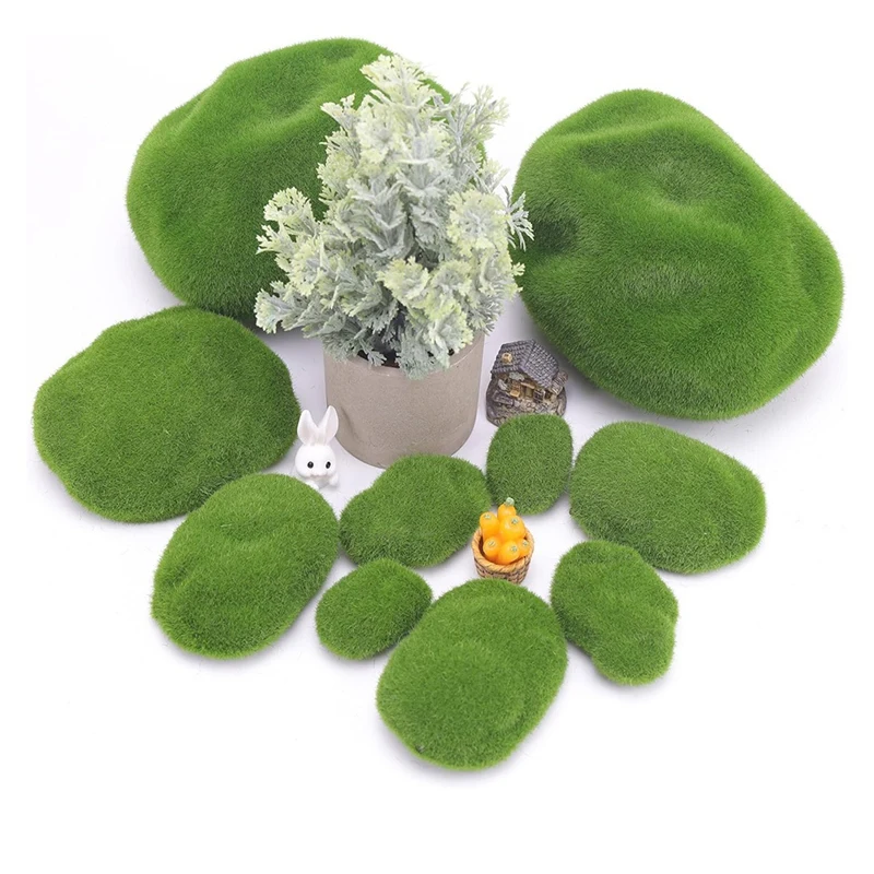 12 шт. искусственные зеленые камни для украшения стен