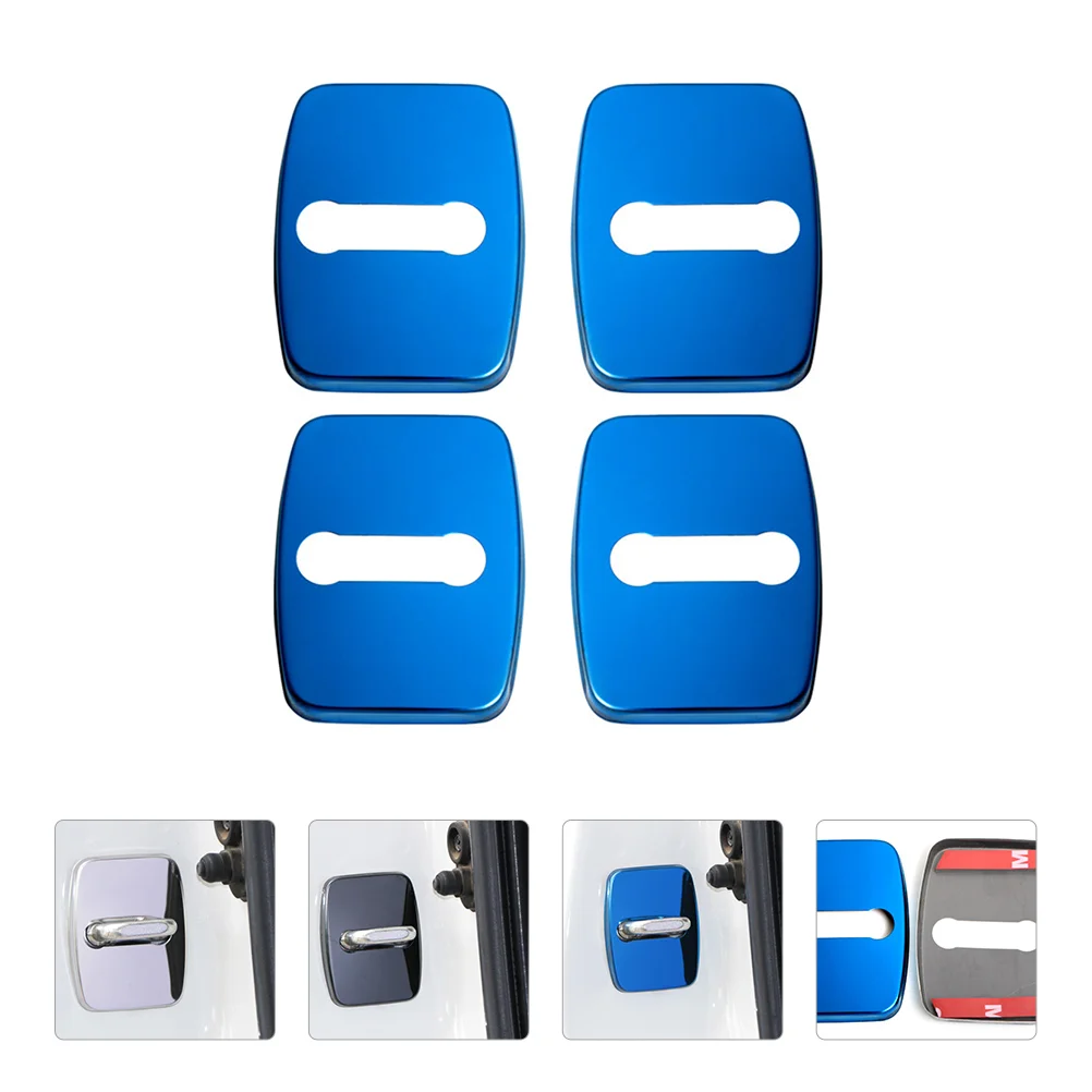 

4pcs Door Lock Buckle Stainless Steel Durable Prime Sturdy Premium Case Lock Buckle Protector Cover for Vehicle