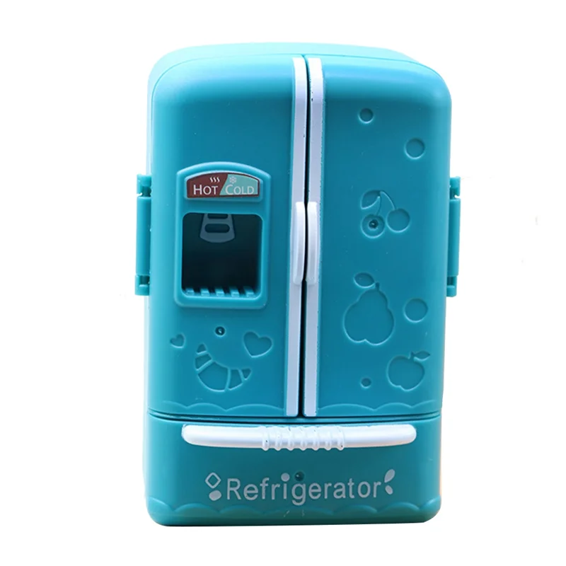 

1:18 Mini Simulation Mini Double Door Refrigerator Decoration Children Play House Toys,Blue
