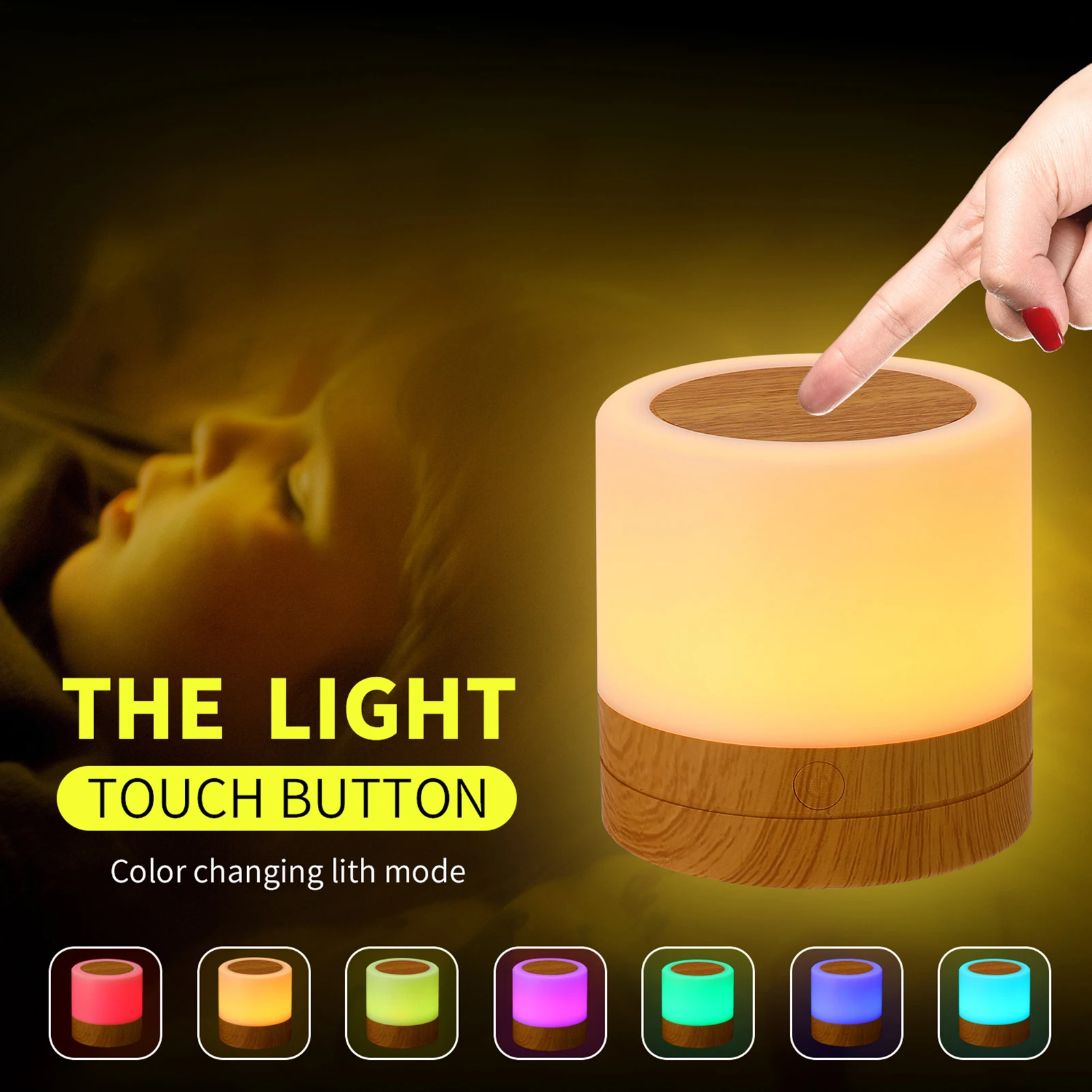 

Desktop Led Colorful Bedroom Bedside Portable Night Light Touching Control Room Decoration Lights with Remote-Controller Timer
